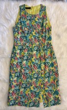 Versace Floral Medusa Button Dress Size 46 IT Multicolor Made in Italy