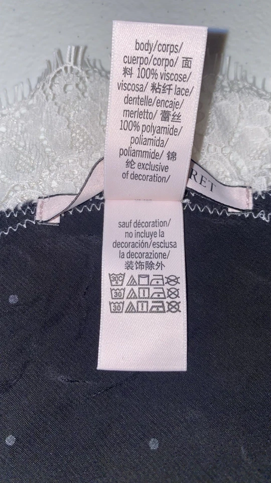 Camiseta sin mangas Y2k Victoria’s Secret talla XL negra a lunares grunge coqueta Foto 4 de 4