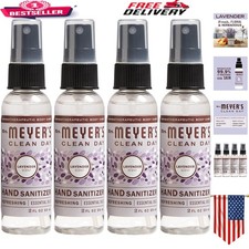 Travel-Friendly Lavender Hand Sanitizer Spray - 99.9 Bacteria Removal, 4-Pack