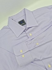 🇺🇲 David Donahue Men's 17x35 Purple Check Dress Shirt