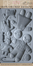 Iron Orchid Designs IOD GINGER  SPICE Mould RETIRED Gingerbread kids mold
