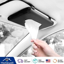 Luxury Car Tissue Holder - Refillable PU Leather Napkin Holder, Easy Clip