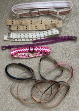 LoT 12 Women's Faux Leather Cloth Mixed Vintage BELTS Fashion Crafts UpCycle