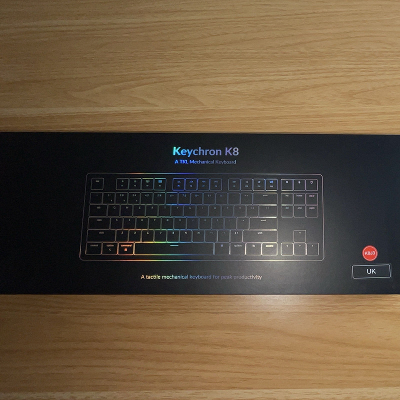 Keychron K8 Wireless/Wired Mechanical RGB UK QWERTY Aluminium, Battery K8-J3-UK