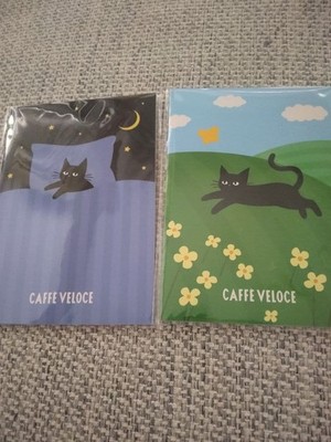 Cafe Veloce Black Cat Mini Notebook Set of 2 Unused