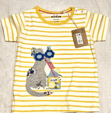 Mini Boden Short Sleeve Shirt Applique Cat Lift the Flap NWT New 2-3