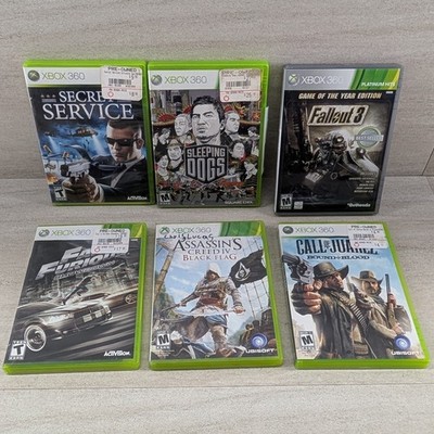 Xbox 360 Video Game Lot of 6 Fallout 3 GOTY Sleeping Dogs Secret Service Tested