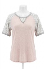 Bibi Women's Animal Print Sleeve Top Blush