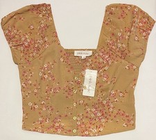 Pink Rose Flower Crop Top Teen Size Medium - NWT