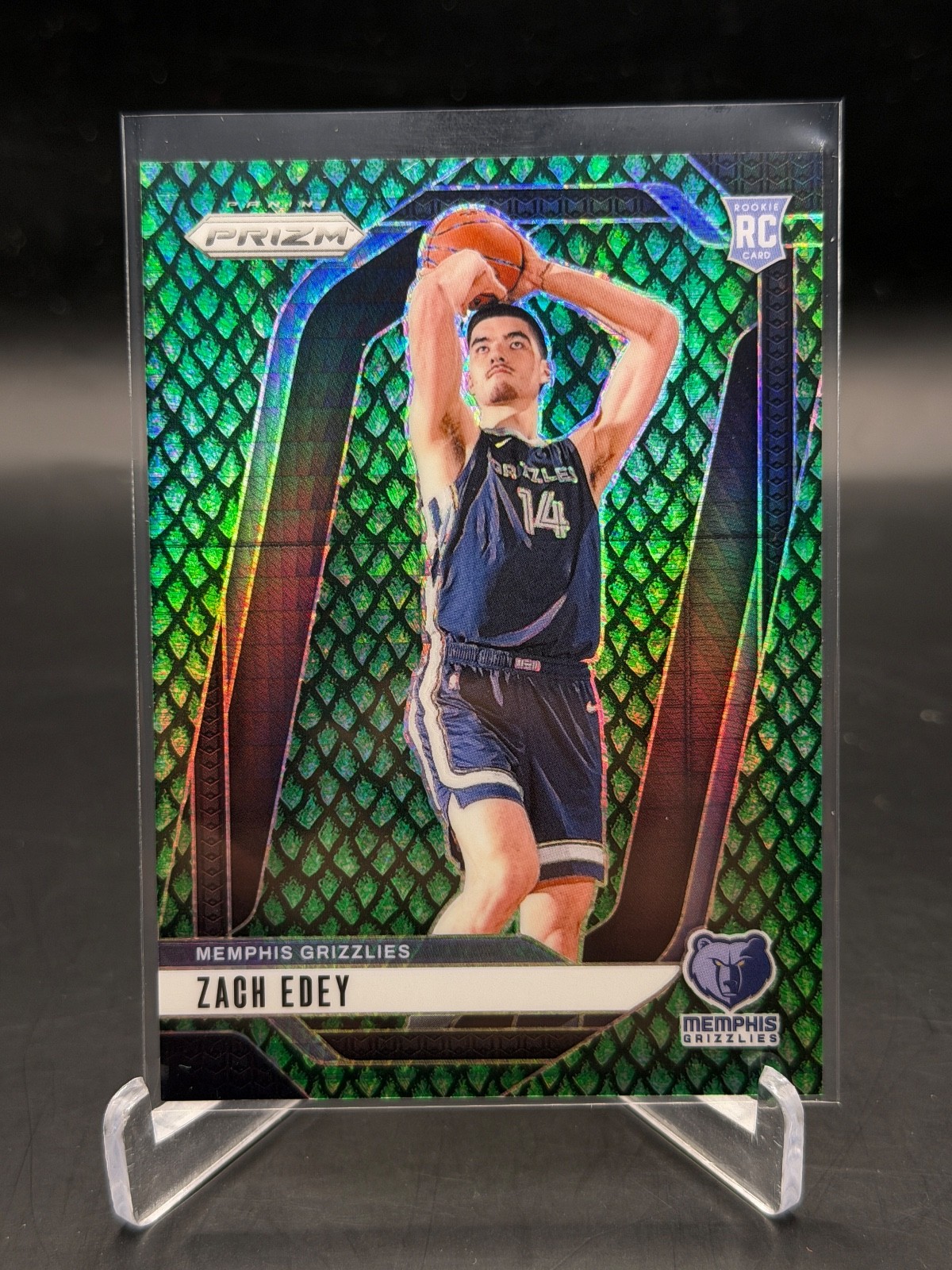 2024-25 Panini Prizm Zach Edey /48 Dragon Scale Prizm Rookie RC #249 WC