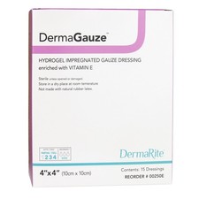 DermaGauze Hydrogel Wound Dressing 4 x 4" Square Impregnated 15 Ct