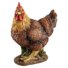 Poule Décorative en Résine Synthétique  Sculpture et Statue pour Jardin Extér...