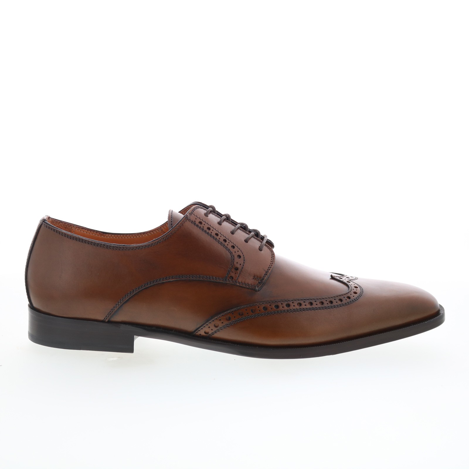Zelli Italia Stephano Calfskin Mens Brown Oxfords Wingtip - Brogue Shoes 9
