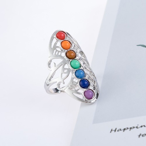 Verstellbarer Ring für Frauen, kleiner Regenbogen-Fingerring, dekorativer Ring, - Bild 2 von 12