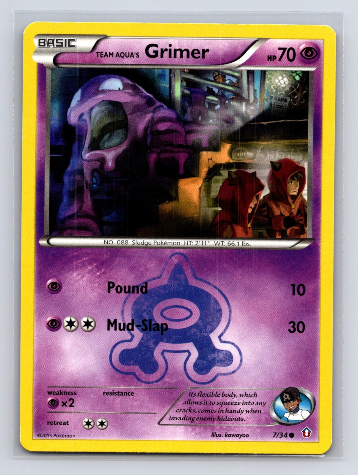 Team Aqua's Grimer 7/34 Common Double Crisis Pokemon Lightly Played
