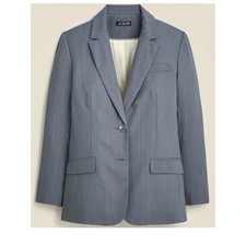J Crew Relaxed blazer in gauzy Italian wool blend Size 14 Gray Blue Career