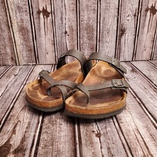 Women's Birkenstock Mayari Slide Sandals Size 40 US 9 Toe Loop Mocha Leather