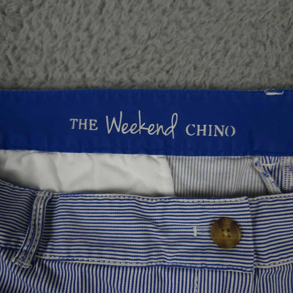 Talbots Pants Womens 22W Blue White Railroad Stripe The Weekend Chino Casual - Image 3 of 4
