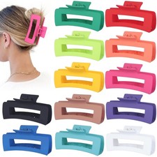 4.1 Inch Jumbo Claw Clips for Thick Hair  12 Pcs Square Hair Accessories