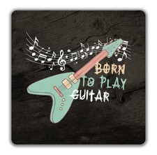 Born to Play Guitar Stringed Musician 2 Pack Drinks Coasters 9 x 9cm