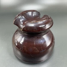 Vintage PP INC 1955 Porcelain Brown Ceramic Insulator Large Heavy Stoneware Vtg