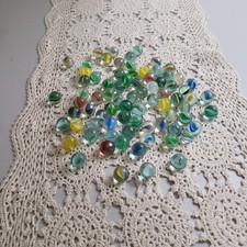 Seventy eight 78 assorted Glass marbles Most Are 5/8 in