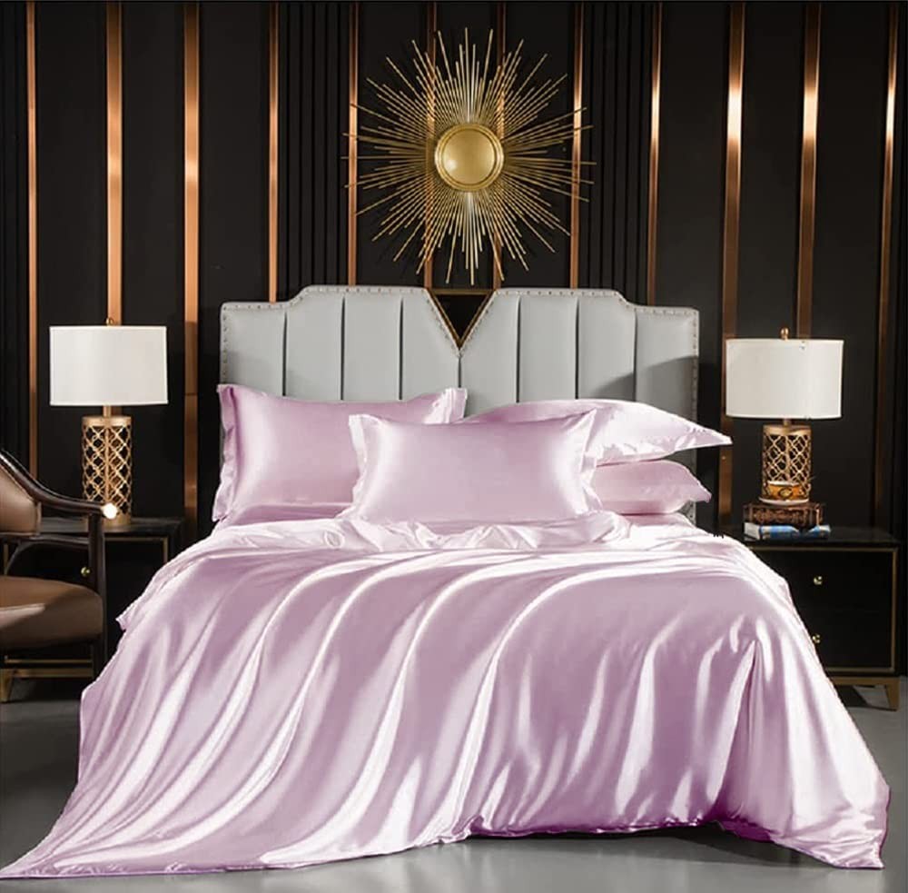 Housse de couette 140x200 rose poudré pour protéger les cheveux fins