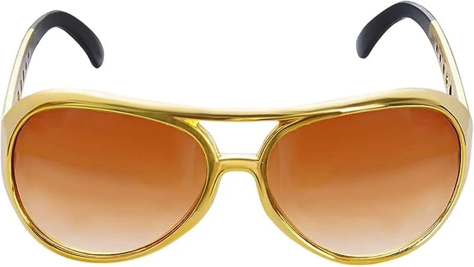 Gafas de sol de discoteca 2 piezas años 50 60 Rock Star geniales gafas de disfraz doradas para doradas Foto 3 de 4