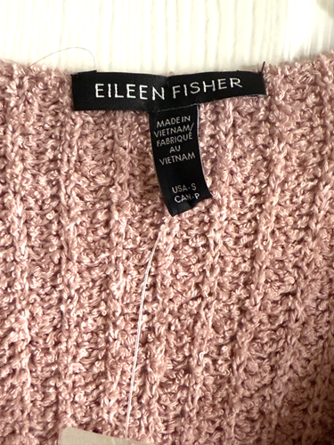 NWT Eileen Fisher Womens Fluff Sweater Pink V-Neck Organic Cotton Cashmere S 6,8 - Picture 5 of 7