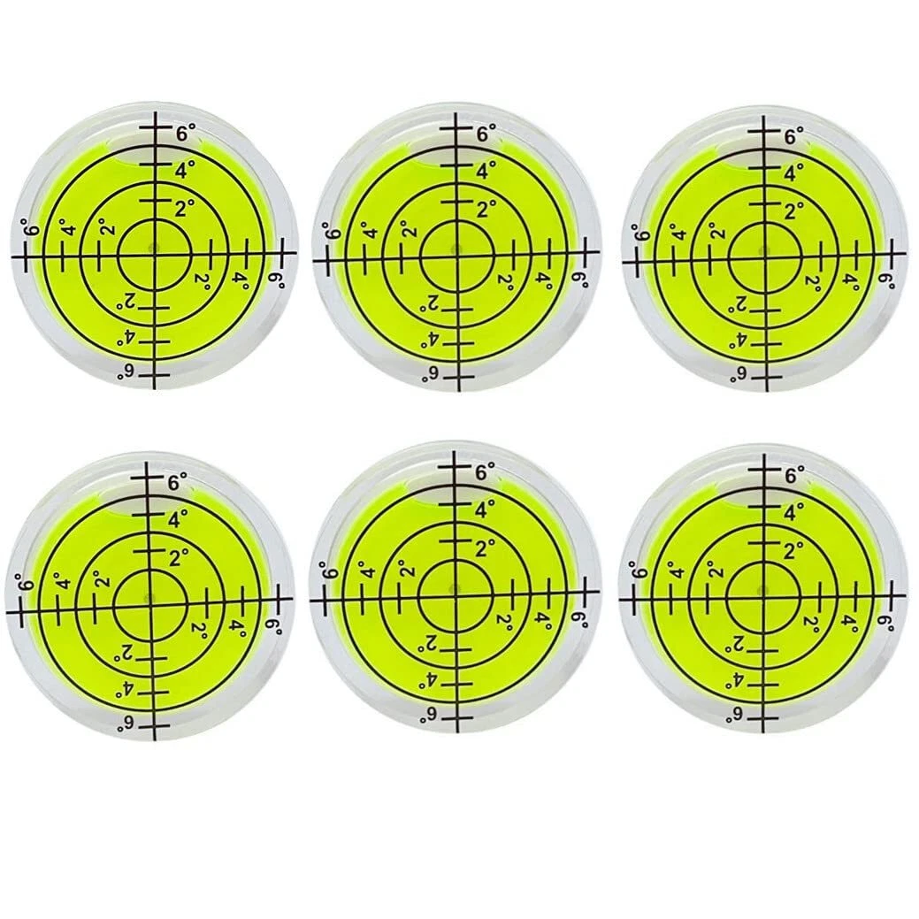 6pcs Small Circular Bubble Spirit Level Double Sided Adhesive Rv
