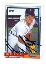 Mark Leiter autographed baseball card Tigers 1992 Topps #537 All Star Rookie Cup