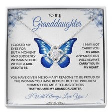 To My Granddaughter Necklace, Gift for Granddaughter from Grandpa Grandma