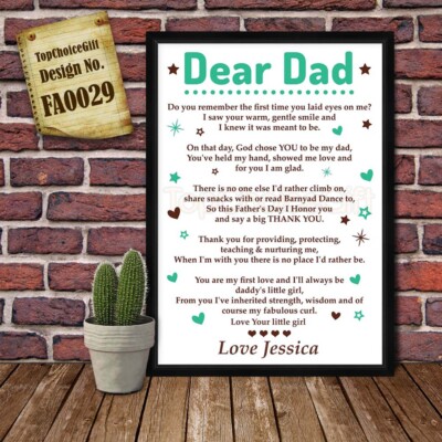 Personalisiertes Papa Geschenk - Papa Geburtstagskarte von Tochter - Liebesgedicht für lieben Papa