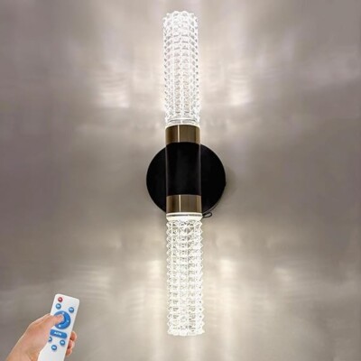 HITOO Battery Operated Gold Wall Sconce Battery Operated - 1 Sconce -16 '' Black