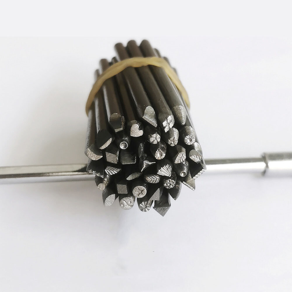 36-Pack Mixed Size Metal Jewelry Making Stamping Punch Kit P0J1 Set flower S8G6