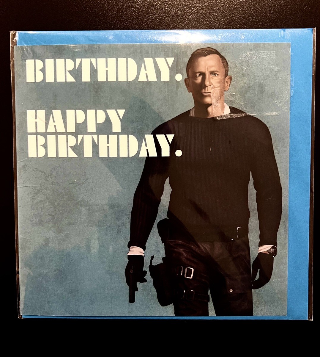 Daniel Craig James Bond 007 Birthday Card Studio by London UK