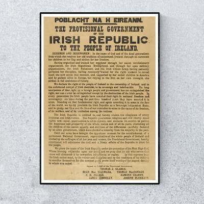 1916 Proklamationsplakat A4 Irische Republik Republikanische Osternaufstandsplakat