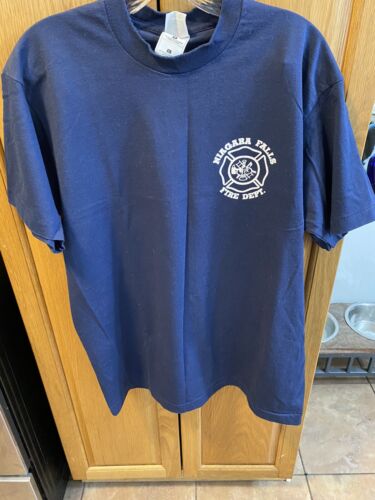 Men’s Niagara Falls Fire Rescue Shirt Blue Large - Picture 1 of 6