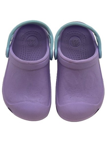 Mädchen Crocs Disney Frozen Clogs Jugend 8-9 lila blau Schuhe - Bild 3 von 7