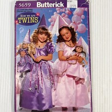 Butterick 5659 Sewing Pattern Girls 2 - 6x Princess And Doll Costume