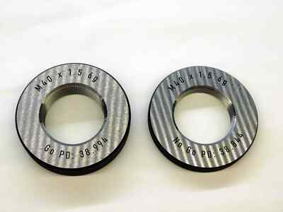 NEW M40 X 1.5 6g SOLID THREAD RING GAGES 40 GO NO GO P.D.'S = 38.994 ...