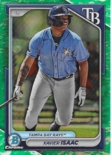 Xavier Isaac 2024 Bowman #BCP-133 Chrome Prospects Green Refractors