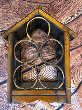 Vintage Antique Wooden Wine Holder Rustic Bottle Rack Handcrafted Home Decor