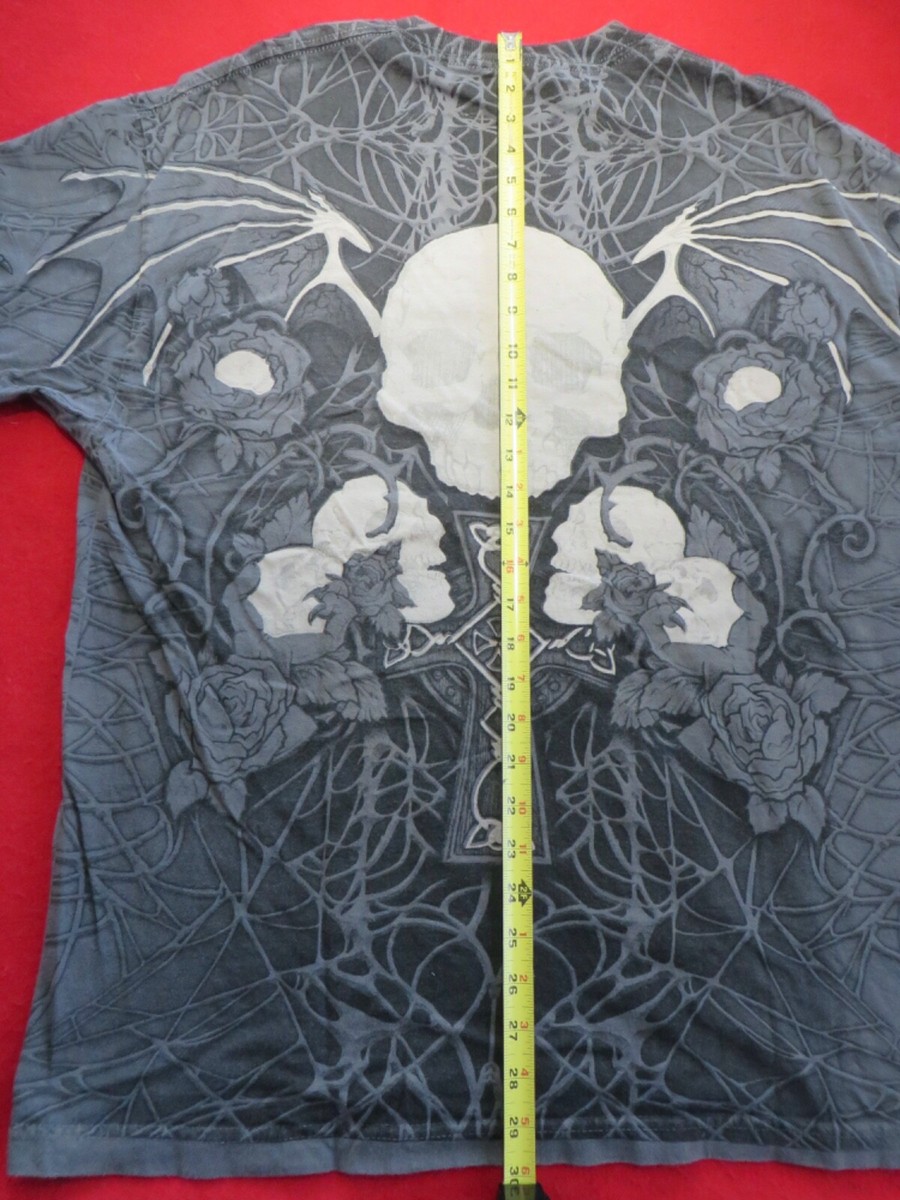 TENSION DISORDER Rare Y2K Vintage Mens T Shirt-Skulls/ Cross