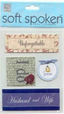 MAMBI Soft Spoken 3D stickers Unforgettable WEDDING Theme 92803 Fast FREE Ship!