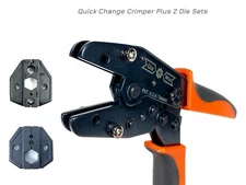 Quick Change RF Coax Ratchet Crimp Tool 2 Dies RG58 RG62 RG8 RG174 RG213 LMR400 