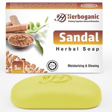 Sandal Herbal Soap 5oz Natural Moisturizing Bar Pack of 1, 3 or 6 For Men Women