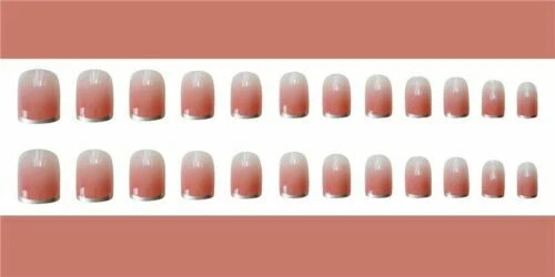 Acrylic Nails Full Glitter FALSE design Nails 4 Fake 24pcs Red shimmer Christmas - Image 4 of 4