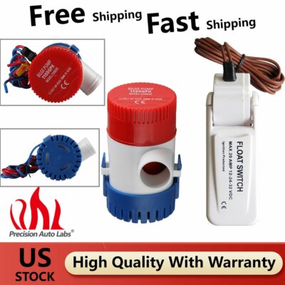 1100GPH 12V Marine Corded Electric Bilge Pump for Boat Caravan RV Submersible