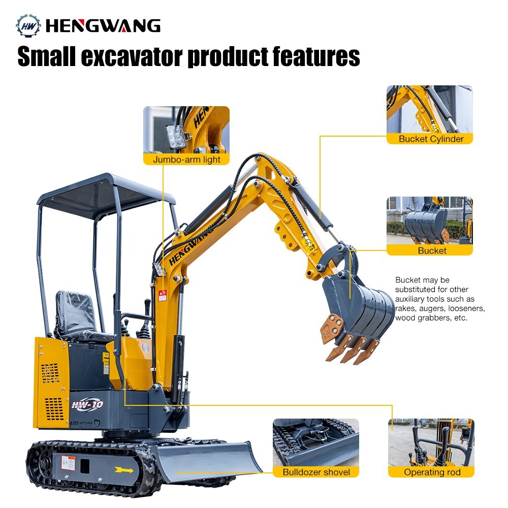 Household 1750 lb Mini Excavator With Powerful And High Digging Force B&S Engine